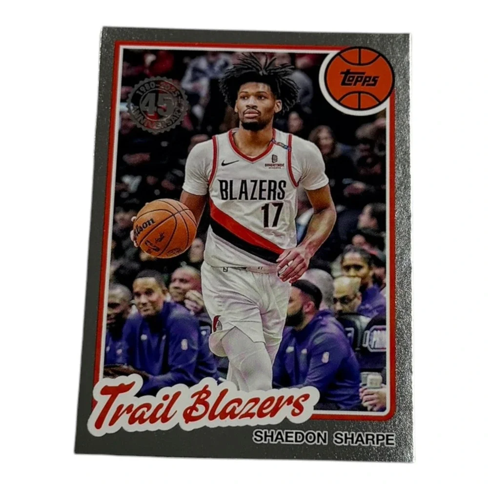 2025 Topps Shaedon Sharpe Portland Trail Blazers 45th Anniversary Card 80BK-35 - Picture 1 of 2